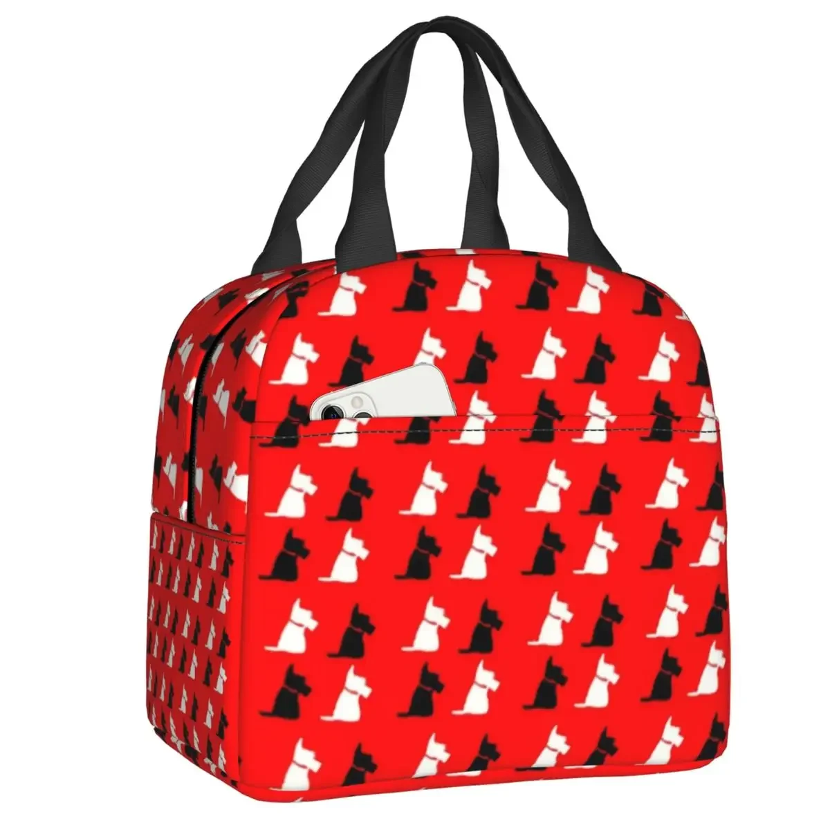 

Cute Scottish Terrier Puppy Lunch Box Women Scottie Dog Cooler Thermal Food Insulated Lunch Bag School Children Student