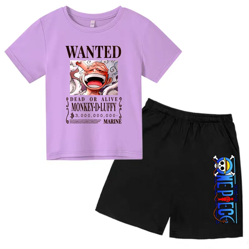 

Children's T-Shirt Anime Print Boys Girls Toddler 3-12Y top + Shorts 2P Beauty Girls Fashion Sports Jogging Sunshine Casual Set