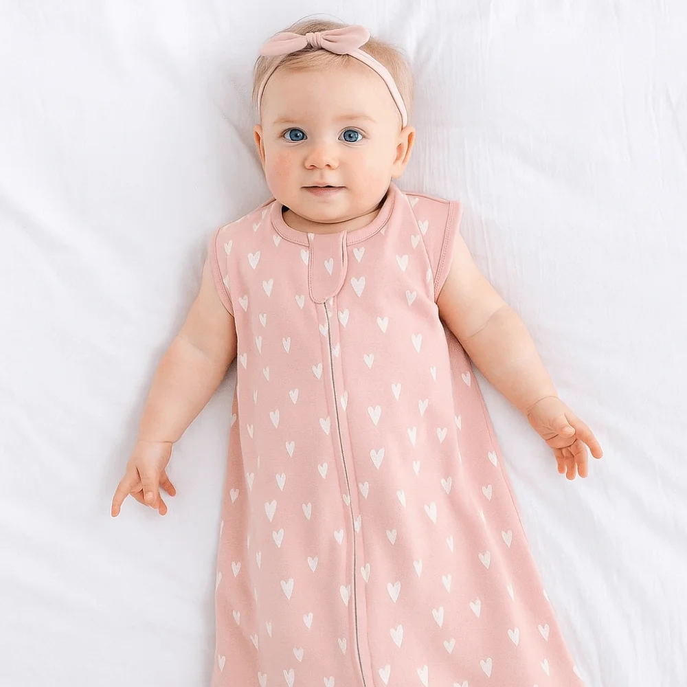

Cute Cotton Baby Sleeping Bag Thin Breathable Pajamas Baby Sleep Sack Sleeveless Lightweight Newborn Swaddle Blanket Toddler