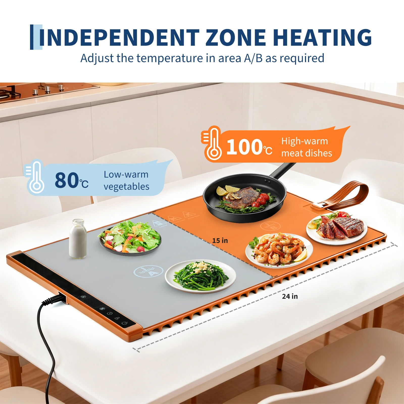 Dual Zone Electric Food Warming Mat 24