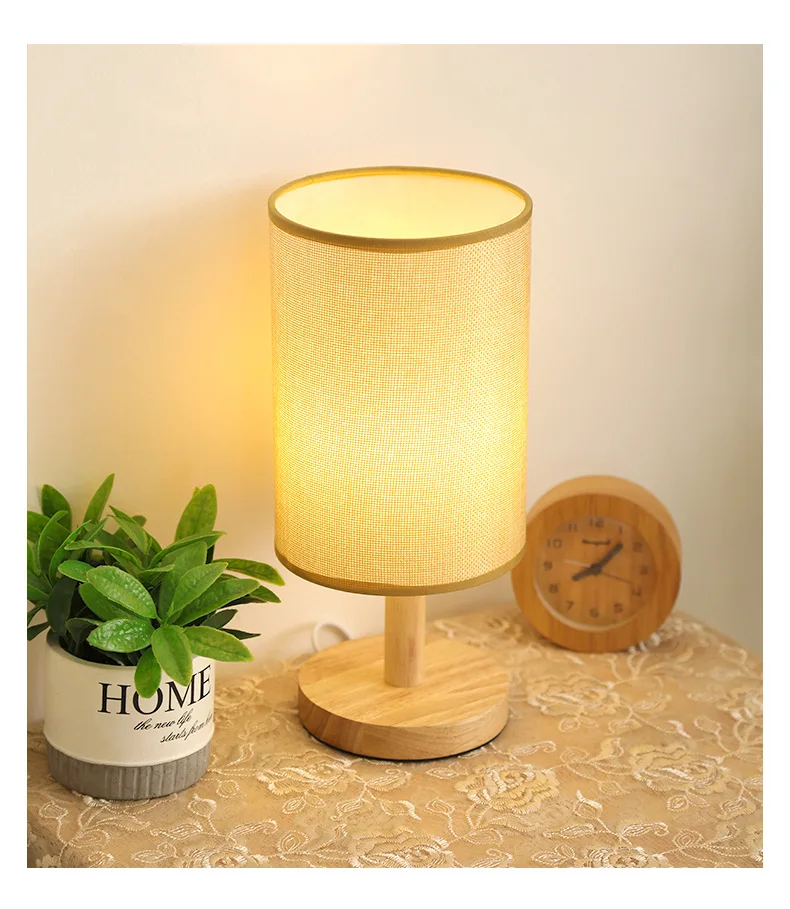 Small USB Table Lamp for Bedroom Bedside Lamps for Nightstand with Round Fabric Shade Desk Reading Lamp for Kids Room 