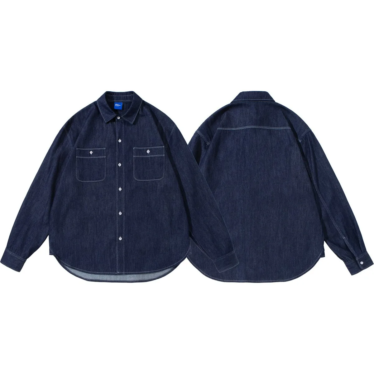 

Men's Denim irt Long Sve Spring Autumn Loose American Casual Sle Retro Simple Jaet Trendy Outerwear for Youth