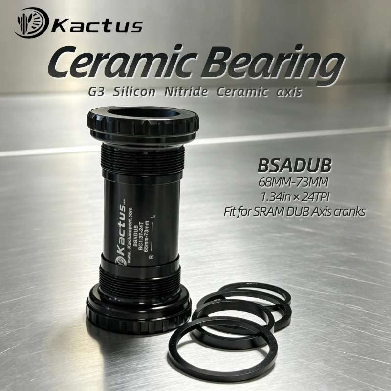 KACTUS BSA Road/MTB Bottom Bracket Ceramic 68-73mm Width Fit for SRAM DUB Cranks Bike Parts for BSA Threaded Bicycle LightWeight
