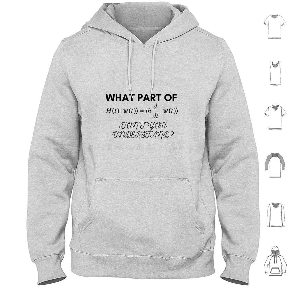 #5 : Funny Schrodinger Equation Design Hoodie Cotton Long Sleeve Physics Schrodinger Science Equation Quantum Cat Math Quantum