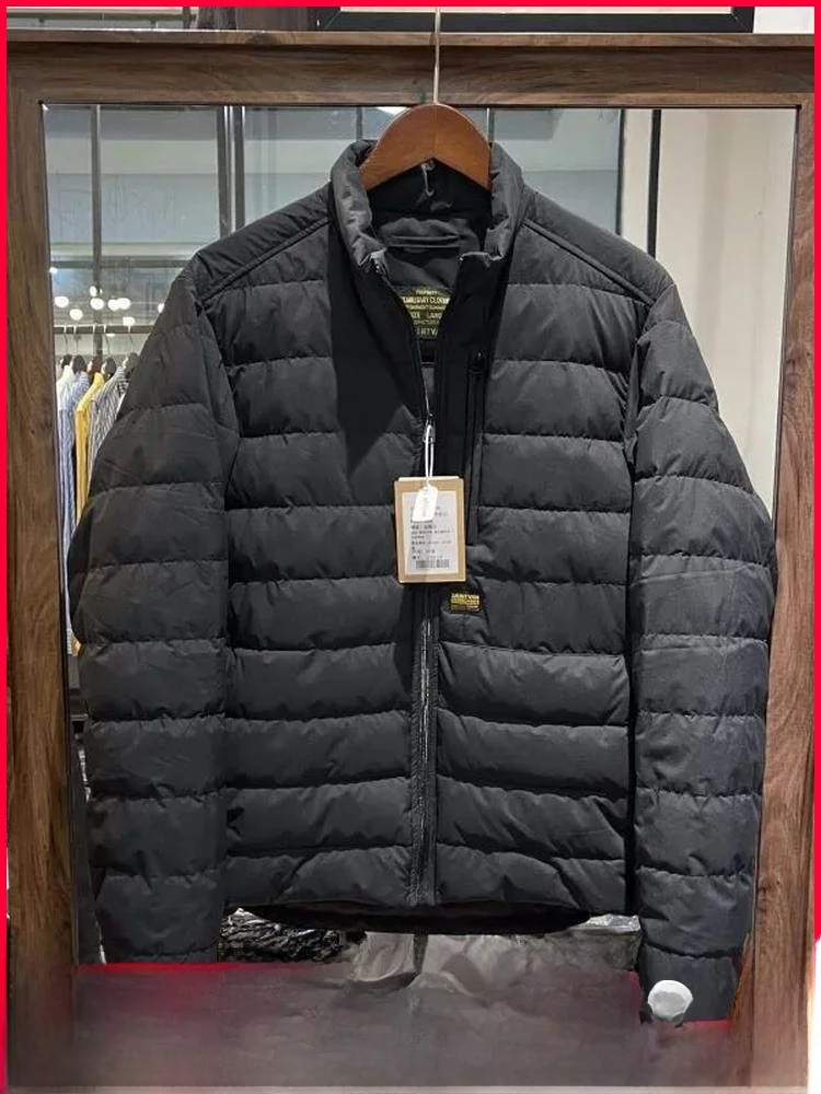 

Высококачественная зимняя мужская пуховая куртка: легкая, с воротником-стойкой, для бизнеса и спорта, модная, на молнии, ветрозащитная, теплая, в повседневном стиле