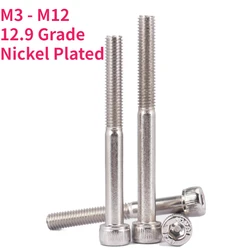 M3 M4 M5 M6 M8 M10 M12 12.9 Grade Nickel Plated DIN912 Half Thread Tooth Allen Hexagon Hex Socket Head Cap Bolt Screw