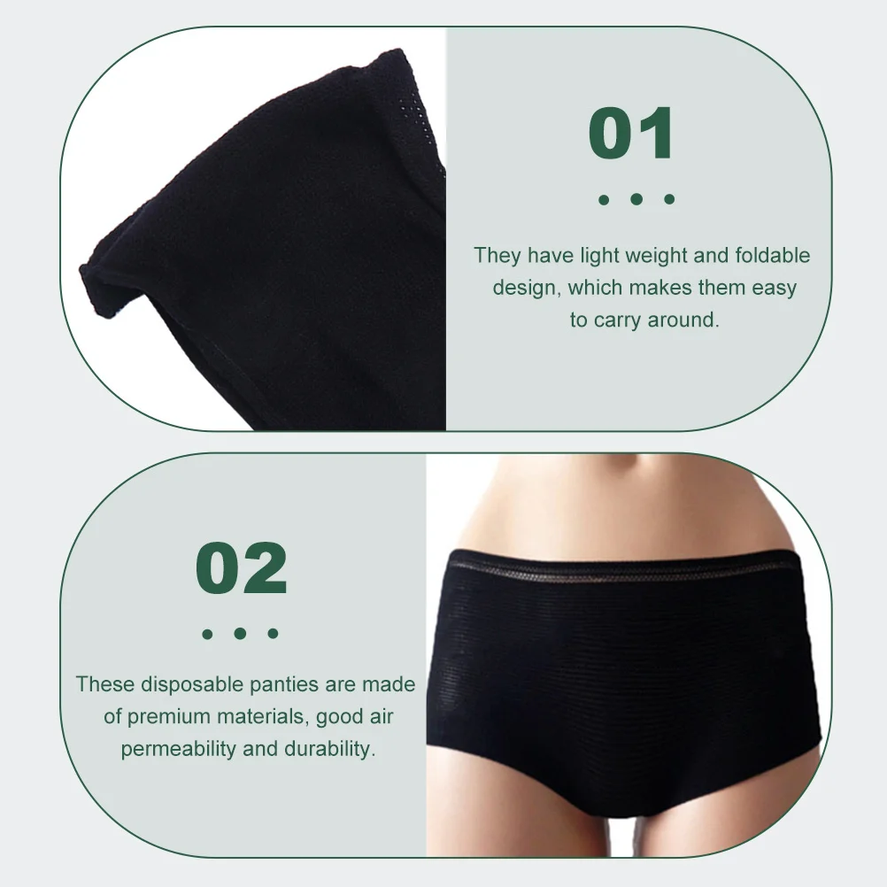 

20pcs Disposable Briefs Pure Cotton Maternal Care Underpants Lightweight Mesh Knickers For Postpartum Menstrual Travel Spa