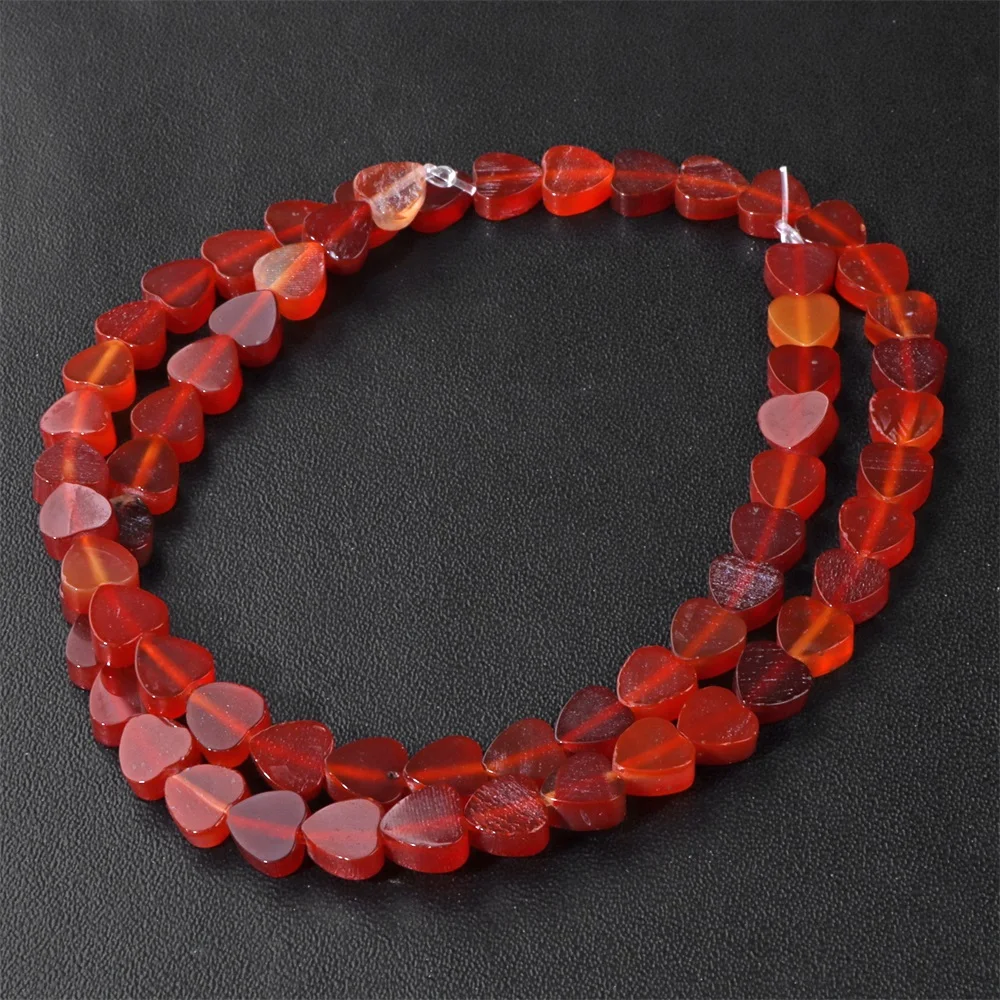 Natural Muticolor Stone Bead Heart Love Shape Rose Quartzs Agat Flat Loose Spacer Beads For Jewelry Making Handmade Supply 6mm