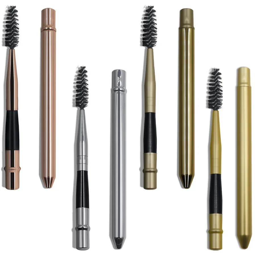1pcs Metal Tube Eyelash Brush Bright Gold Silver Rose Gold Eyelash Brush Makeup Tool Brush Wholesale Beauty Cosmetics Tools