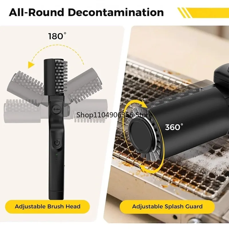 

Щетка для гриля с 3 скоростями вращения, электрическая, 180° ° Регулируемая насадка для чистки грилей и коптилен для использования на открытом воздухе