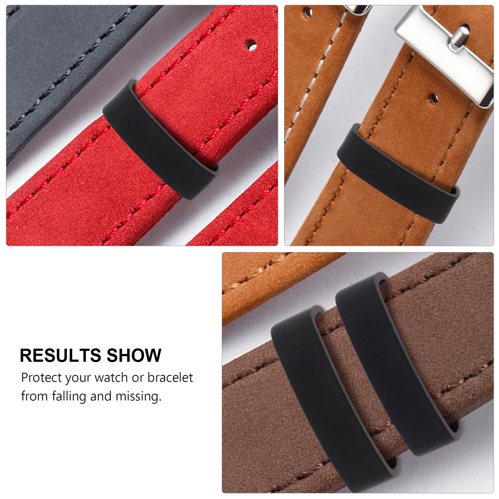 

4 PCS Watch Band Buckle Supplies Anti Fall Holder Black Lightweight Keeper for Smartwatch Accessories