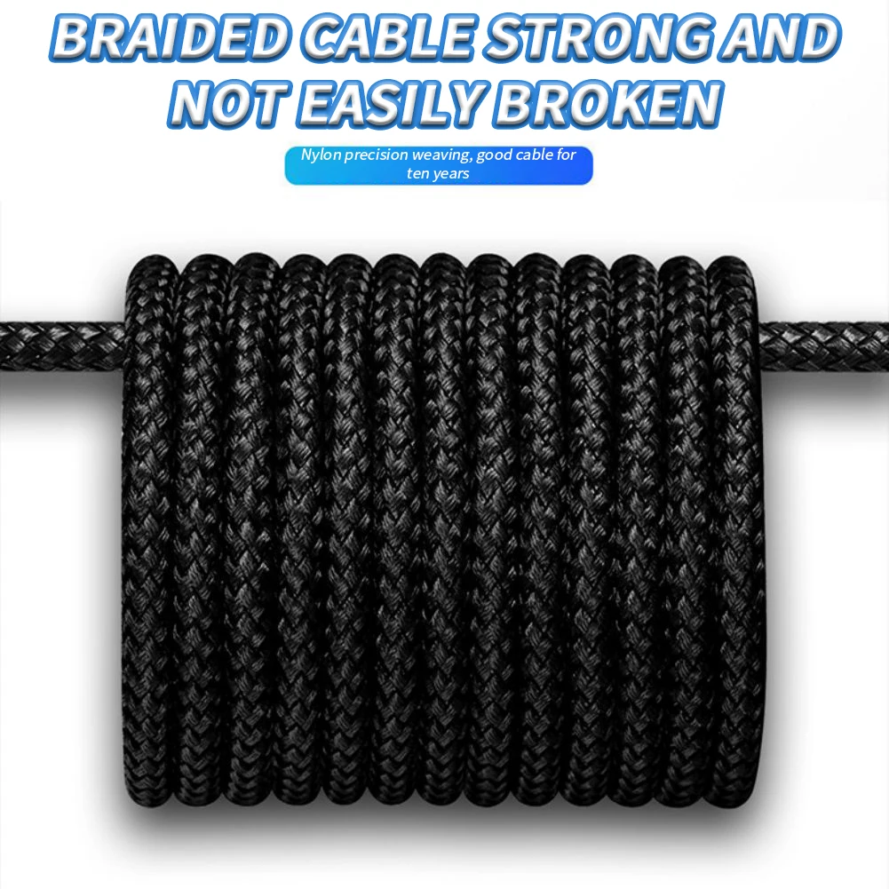 2m USB Type-C Cable 2A Aluminum Alloy Fast Charging Data Cable Nylon Braided Compatible For Ios Android Phones Tablets