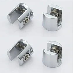 4pcs Glass Clamp Glass Plated Brackets Zinc Alloy Chrome finish Shelf Holder Support Brackets Clamps For 6-8mm/ 8-10mm/ 10-12mm