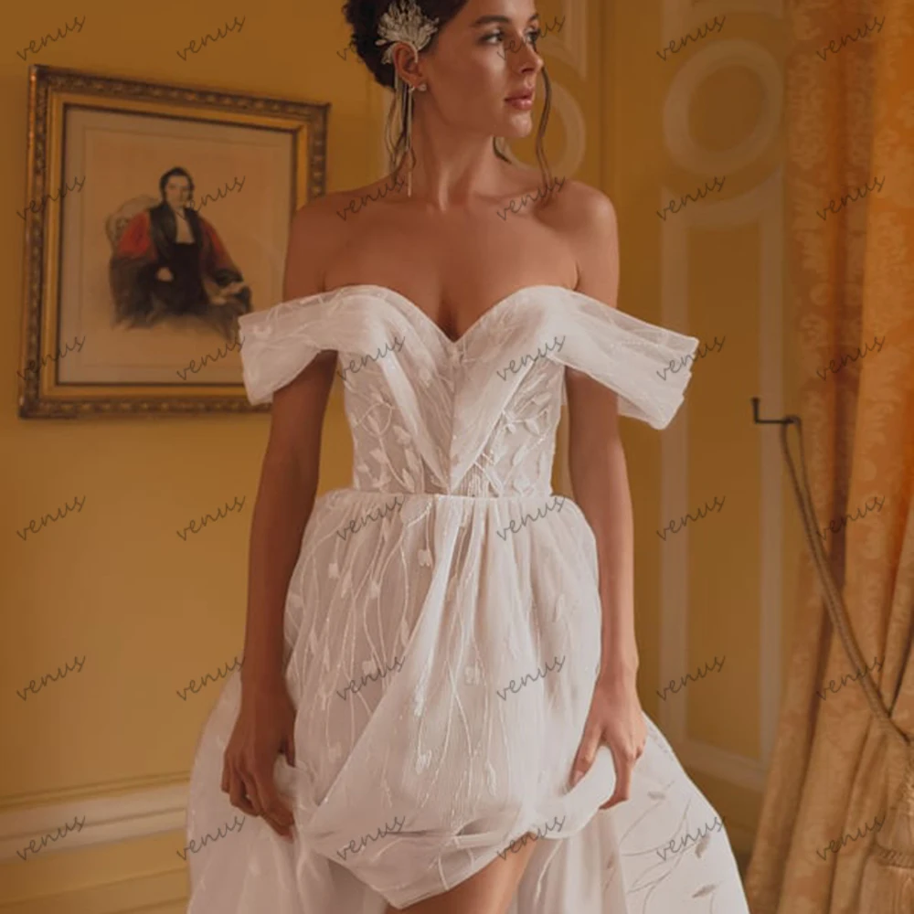 Vestidos De Novia encantadores, Vestidos De Novia De encaje De línea, batas con hombros descubiertos, Vestidos bonitos sexis con abertura larga, Vestidos De Novia personalizados 2026