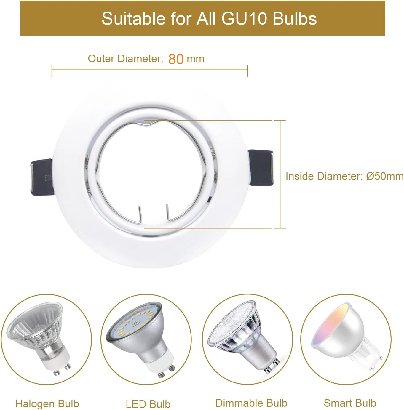 LED Downlights Frame Round Fixture Adjustable Downlight Led Holders Cutout for MR16 GU10 Bulb Holder Recessed LED Spot Light