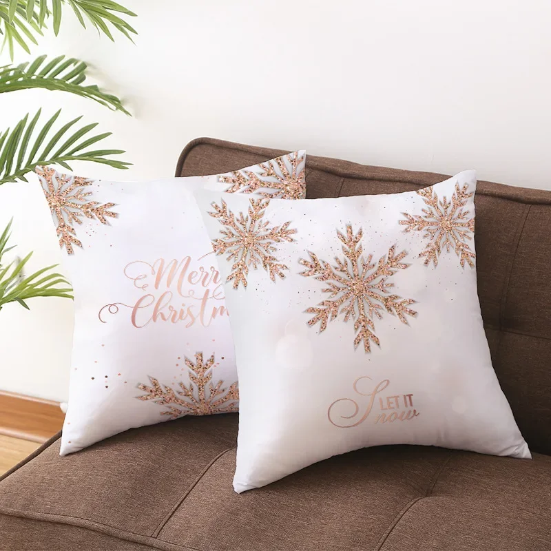 

1PC 45cm Easy Christmas Pillow Cover Cushion Cover Pillowcase Decorations for Home Ornament New Year Christmas Decor Gifts