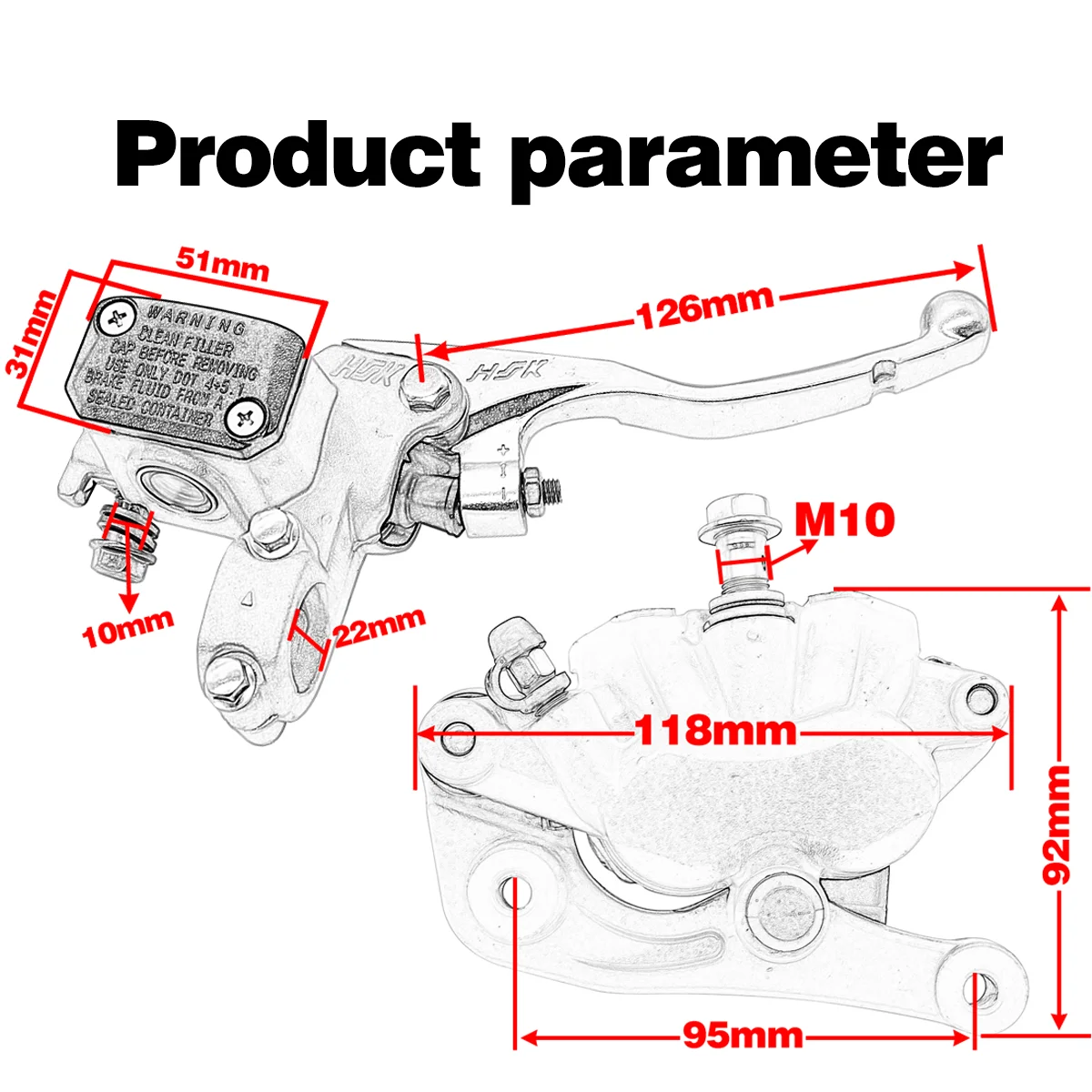 For KTM EXC EXCF SX SXF XC XCF XCW 125-530 For Husqvarna TC FC TE FE TX 125-501 Motorcycle Front Brake Caliper Master Cylinder - Image 4