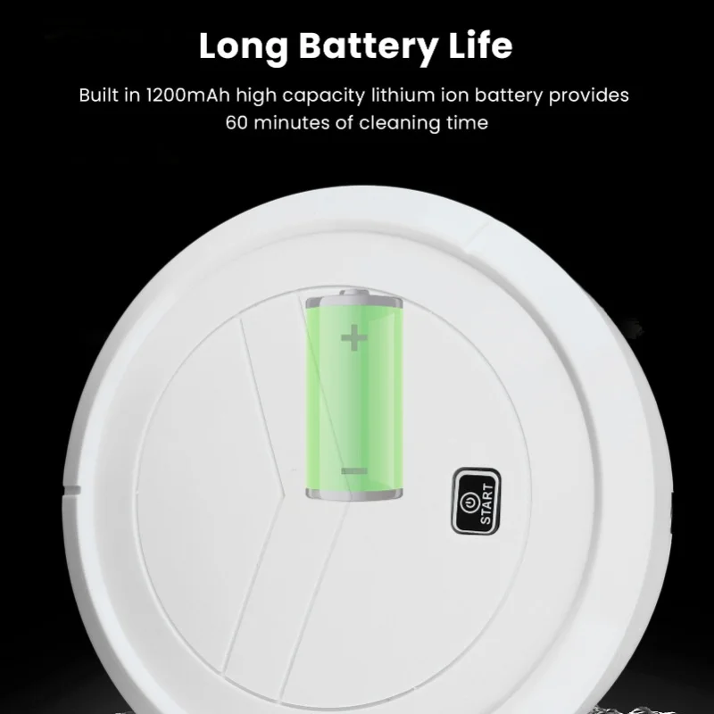 Robot Vacuum Cleaner Intelligent Rechargeable Strong Suction Cordless Automatic Mop Sweeper For Tile Wooden Floor Short Rug