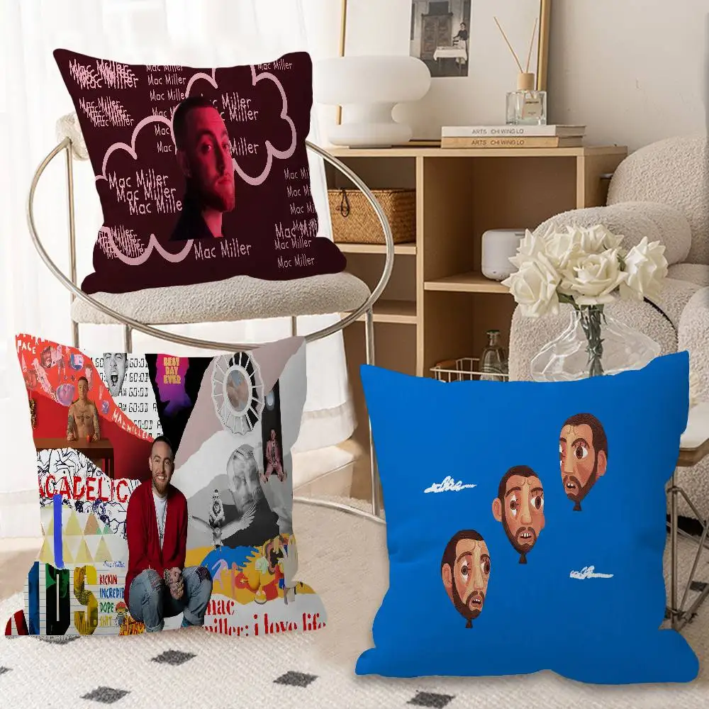 Singer M-Mac Miller Pillow Covers Cartoon Sofa Decorative Home Double-sided Printing Short Plush Cute Cushion Cover