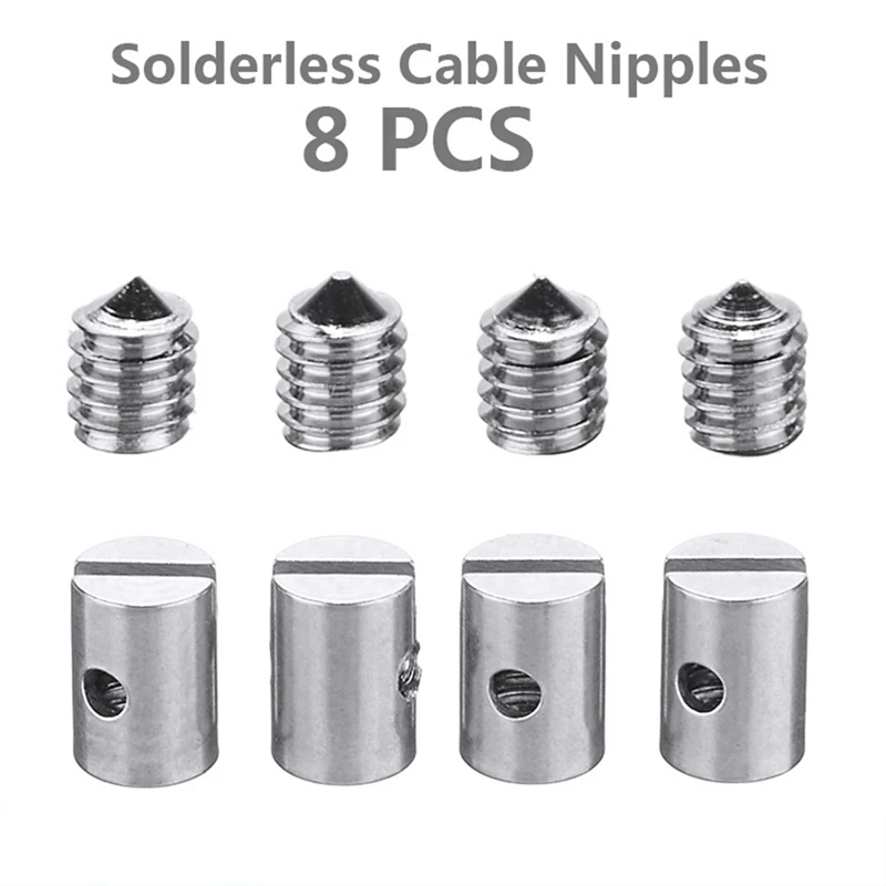 24Pcs Metal Solderless Cable Nipples 5Mm Throttle With Screw For Motorcycle Scooter Quad Mower Car Styling Tool