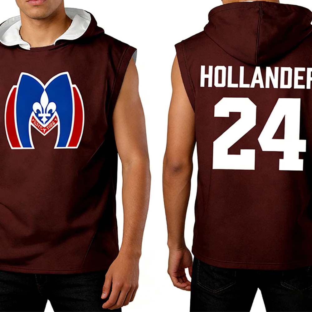 Hollander 24 Heated Rivalry Merch Sudadera sin mangas con capucha para mujer y hombre, camisetas sin mangas con capucha, chaleco deportivo unisex para gimnasio