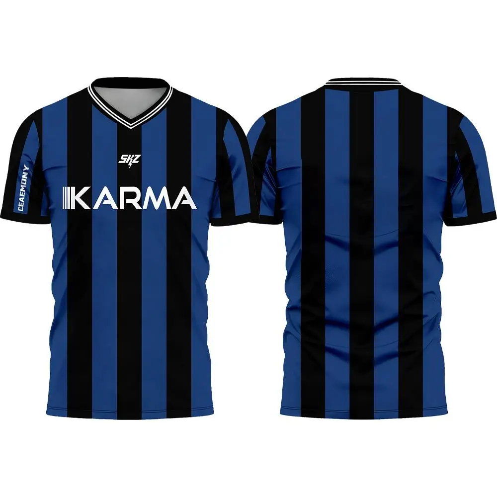 Kpop Karma SKZ Korean Style Jersey T-shirt Men's and Women's Summer Sports T-shirt Breathable Quick Drying Family Kids Clothing