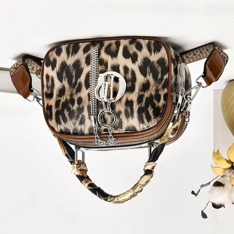 

Мягкая кожаная маленькая квадратная сумка с леопардовым принтом, новая модная ретро-сумка через плечо с широким ремнем, простая повседневная сумка для поездок на работу