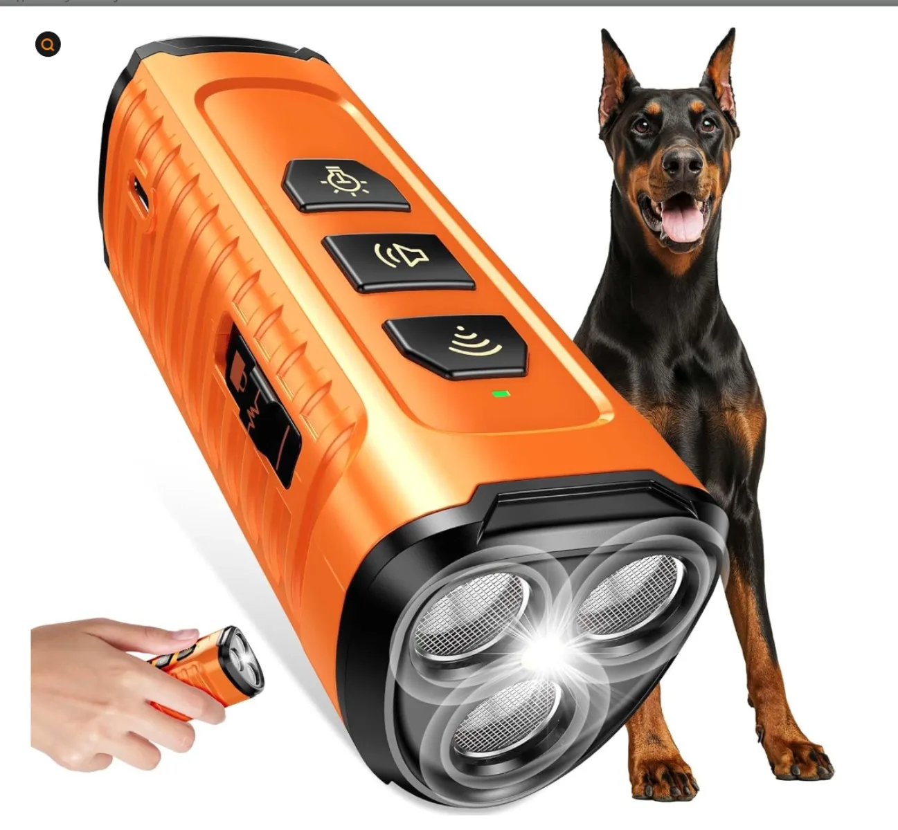 

Rechargeable Anti Dog Bark Stop Barking Deterrent Device With LED Flashlight Pet Dog Repeller Ultrasonic Dog Training Device