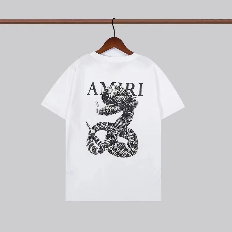 2024 Summer Latest Women's Venomous Snake Positive and Negative Cotton Printed T-shirt Fashionable and Breathable Unisex Y2K