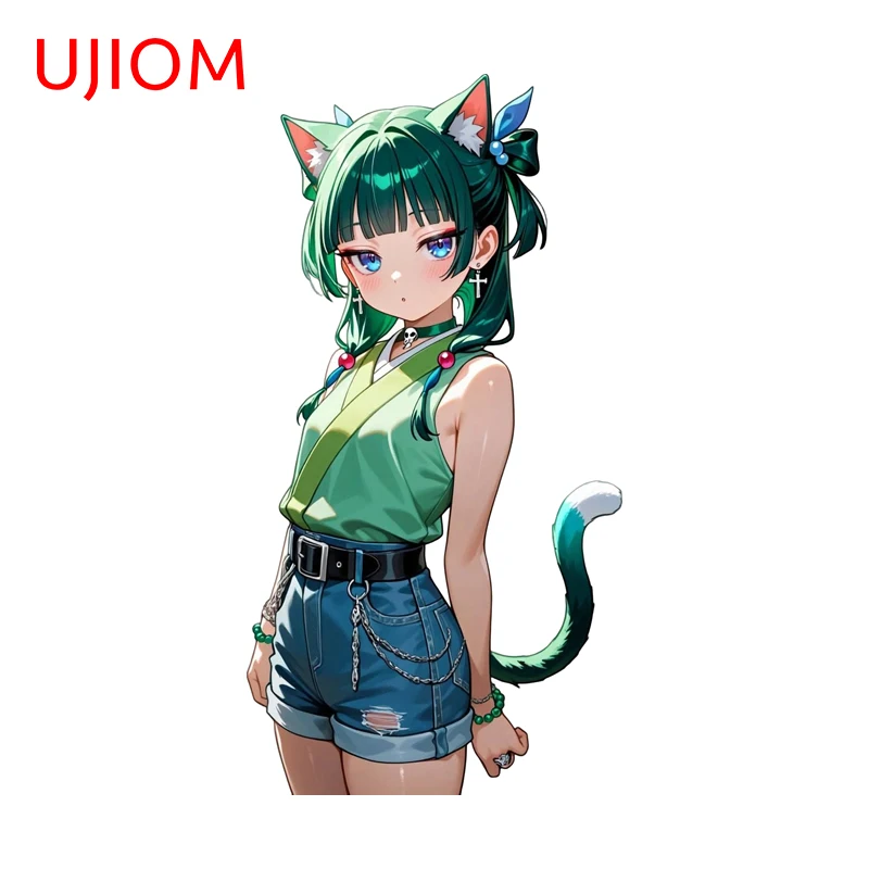 UJIOM Autocollant mural Maomao, figurine anime mignonne, en vinyle, attrayant et tendance, en position debout, pour décoration de canapé, mur et fenêtres