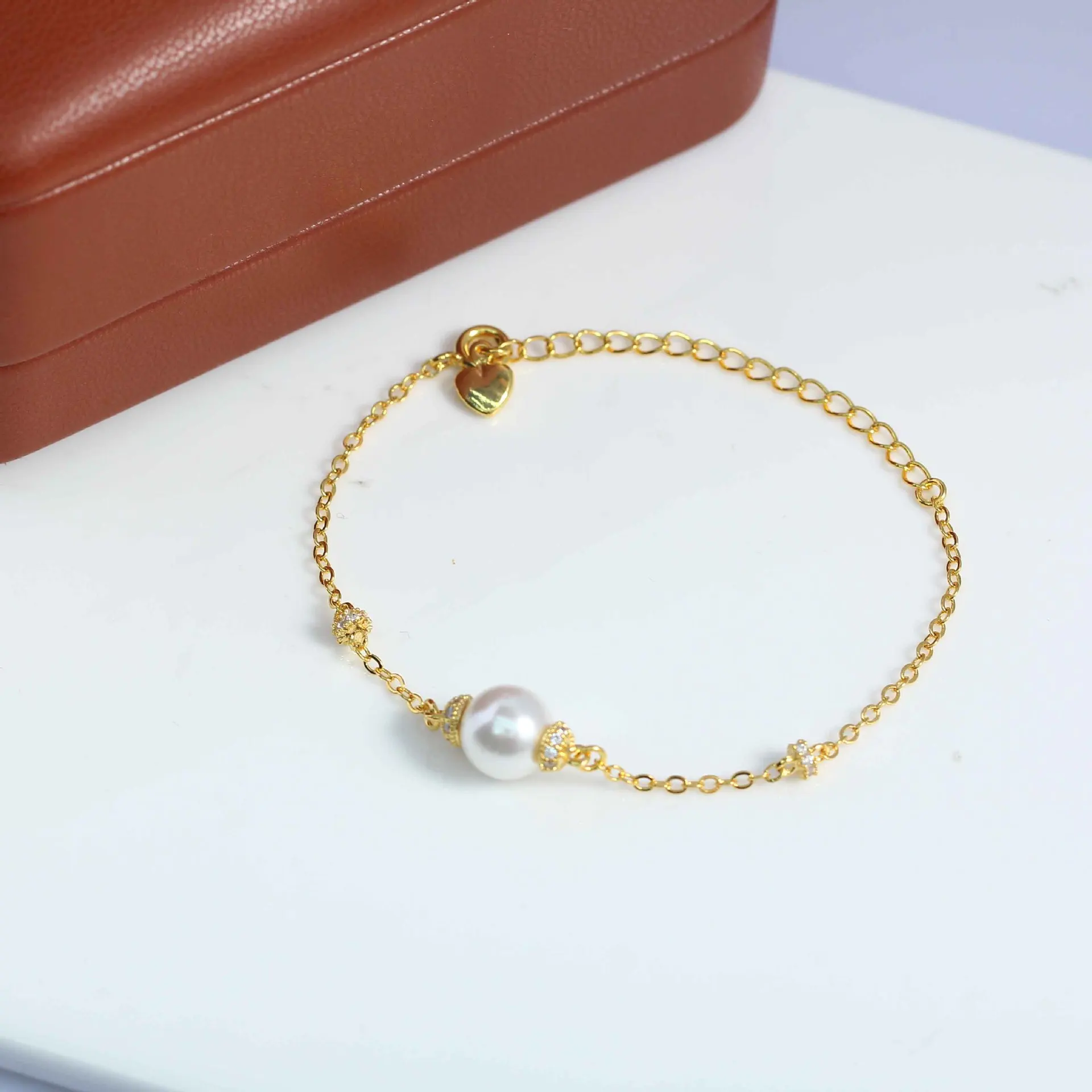 DIY Pearl Accessories New Copper-plated Ultra-fine Chain Zircon Fresh and Simple Bracelet Bracelet Empty Holder Exquisite