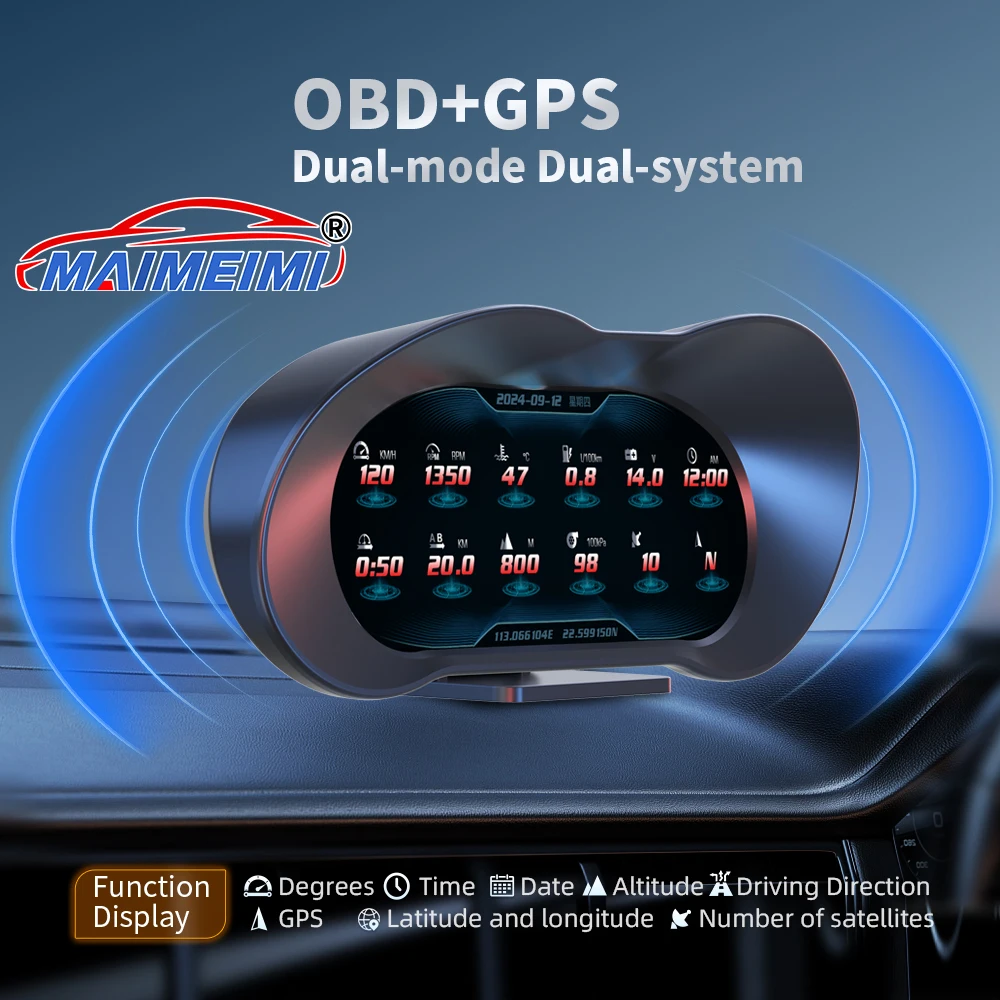 P5 NEW Multi-function Full LCD Instrument Head Up Display with Fuel Consumption Oil Temperature Turbo Pressure