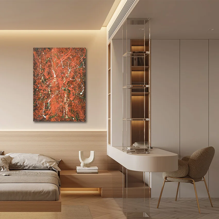 

100% ручная роспись художественных картинок маслом, абстрактный декор гостиничных комнат, без рамы, текстурированная стена красного цвета, картина на холсте