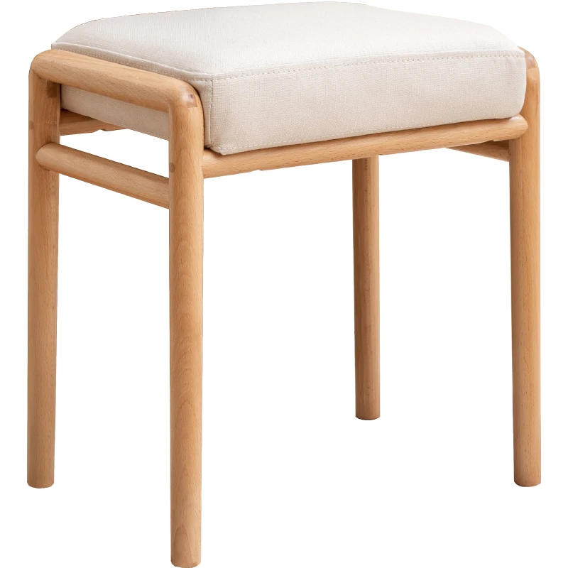 

Solid Wood Stool Nordic Living Room Bedroom Small Beech Stool Makeup Stool