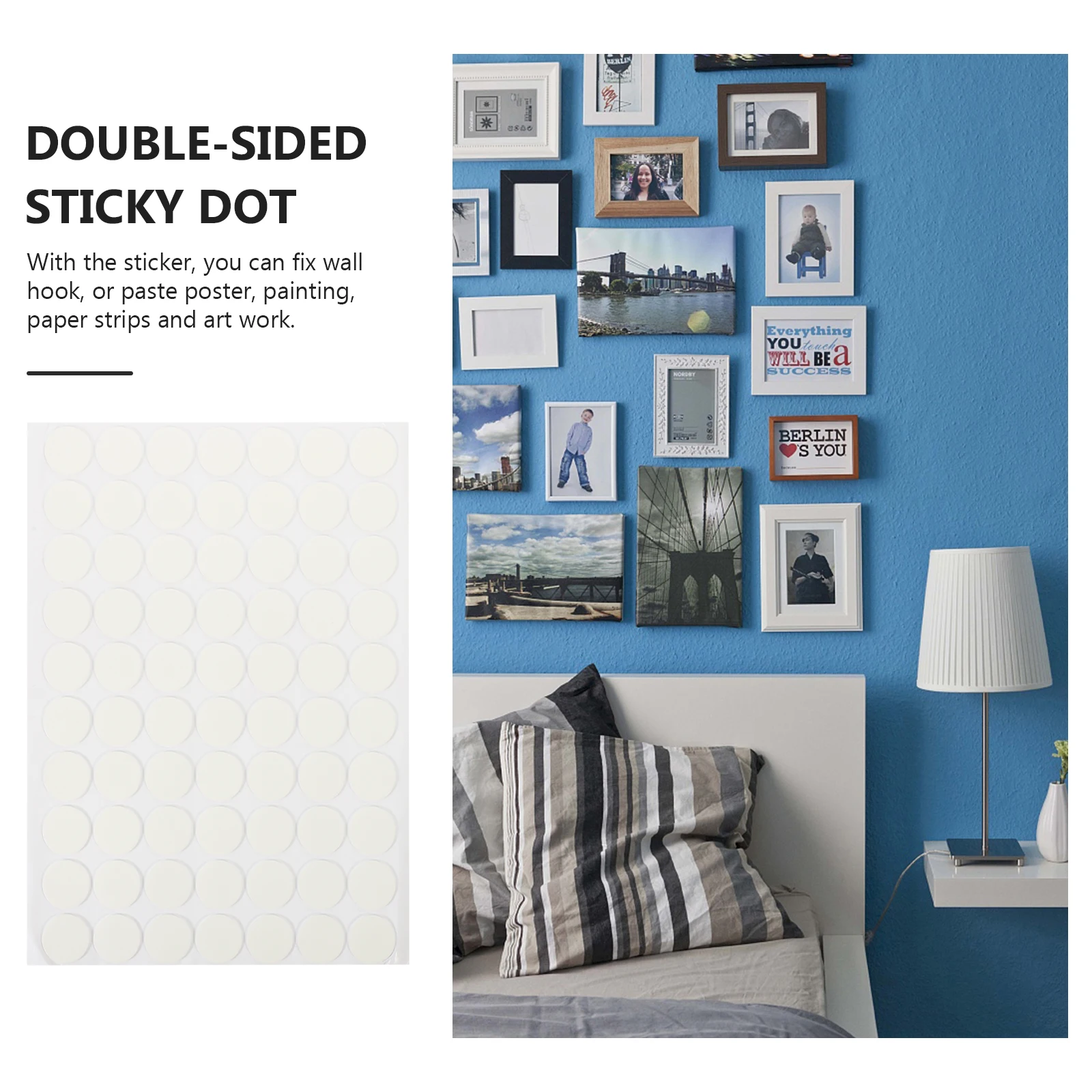 

5 Sheets Round Double Sided Adhesive Dots Clear Removable Tape Photo Wall Stickers Paint Safe Wall Adhesive Double Sided Tape
