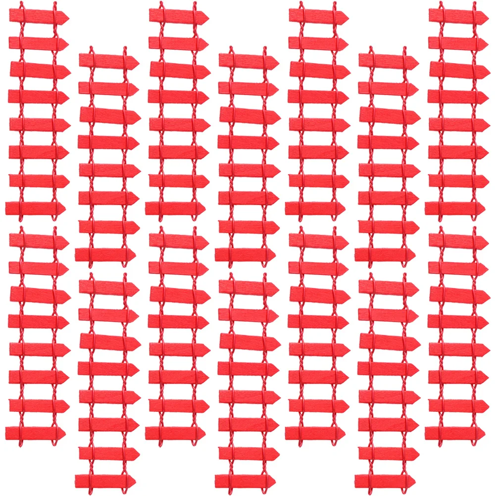 

20 Pcs Small Wooden Fence Decorations Garden Ornaments Outdoor Miniature Border Edging Model Picket