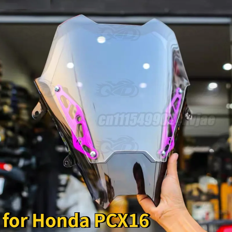 Motorcycle Windshield Modification Double-layer Windshield Bracket Accessories Suitable for Honda PCX160 2021-2024 2025 2026