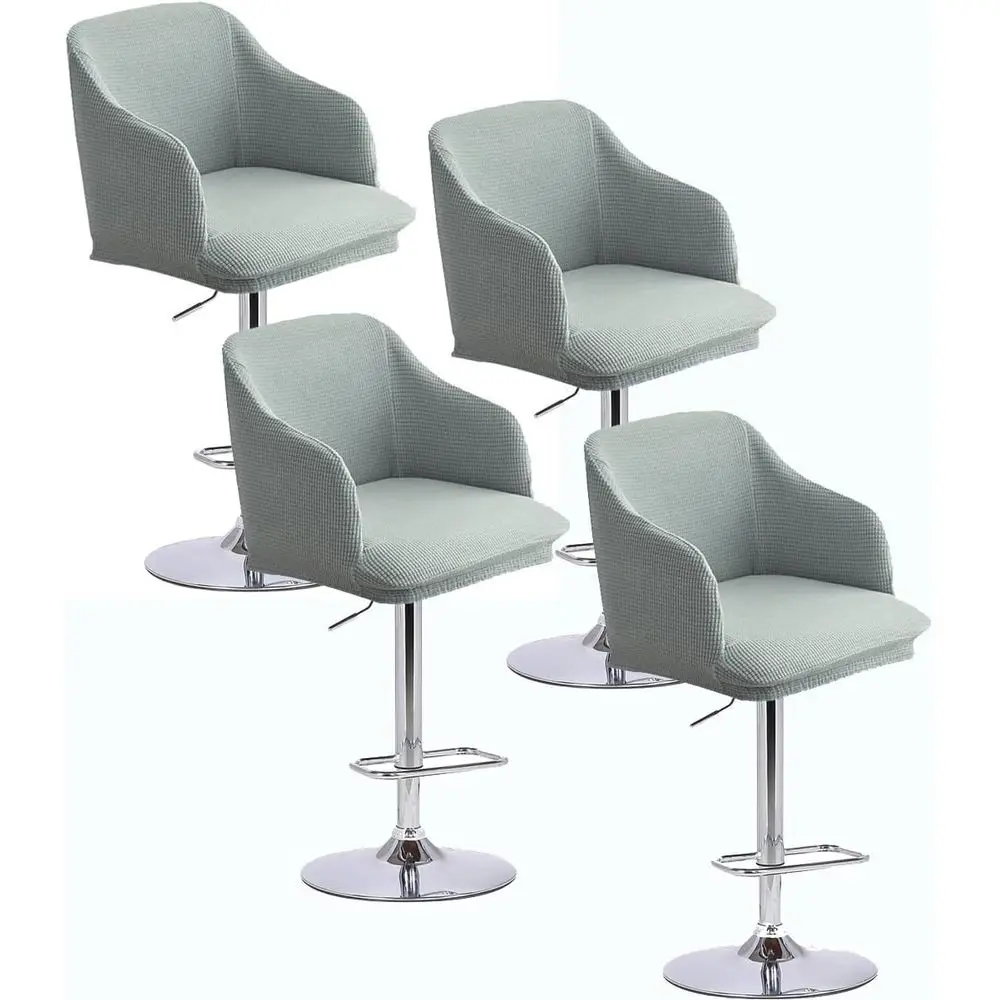 

Set o 2/4/6/1 Curved Bar Stool Slipcovers with Backs and Arms, Stretch Swivel High Chair Protector or Counter Kitchen Dining Roo