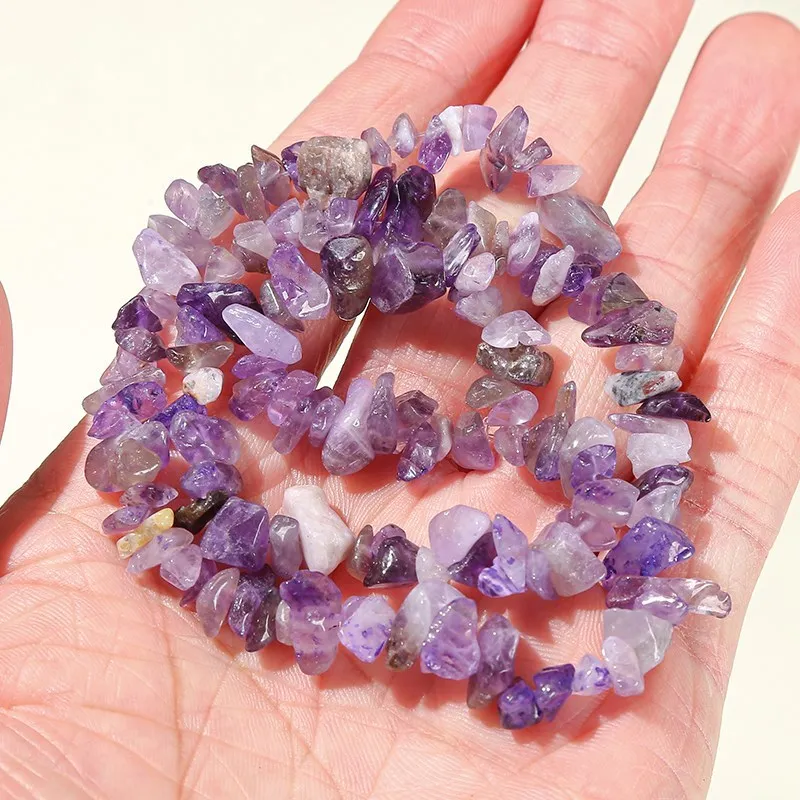 5-8mm Natural Stone Chip Freeform Bead Irregular Amethyst Gravel Beads For Jewelry Making Diy Necklace Bracelet Accessory 15