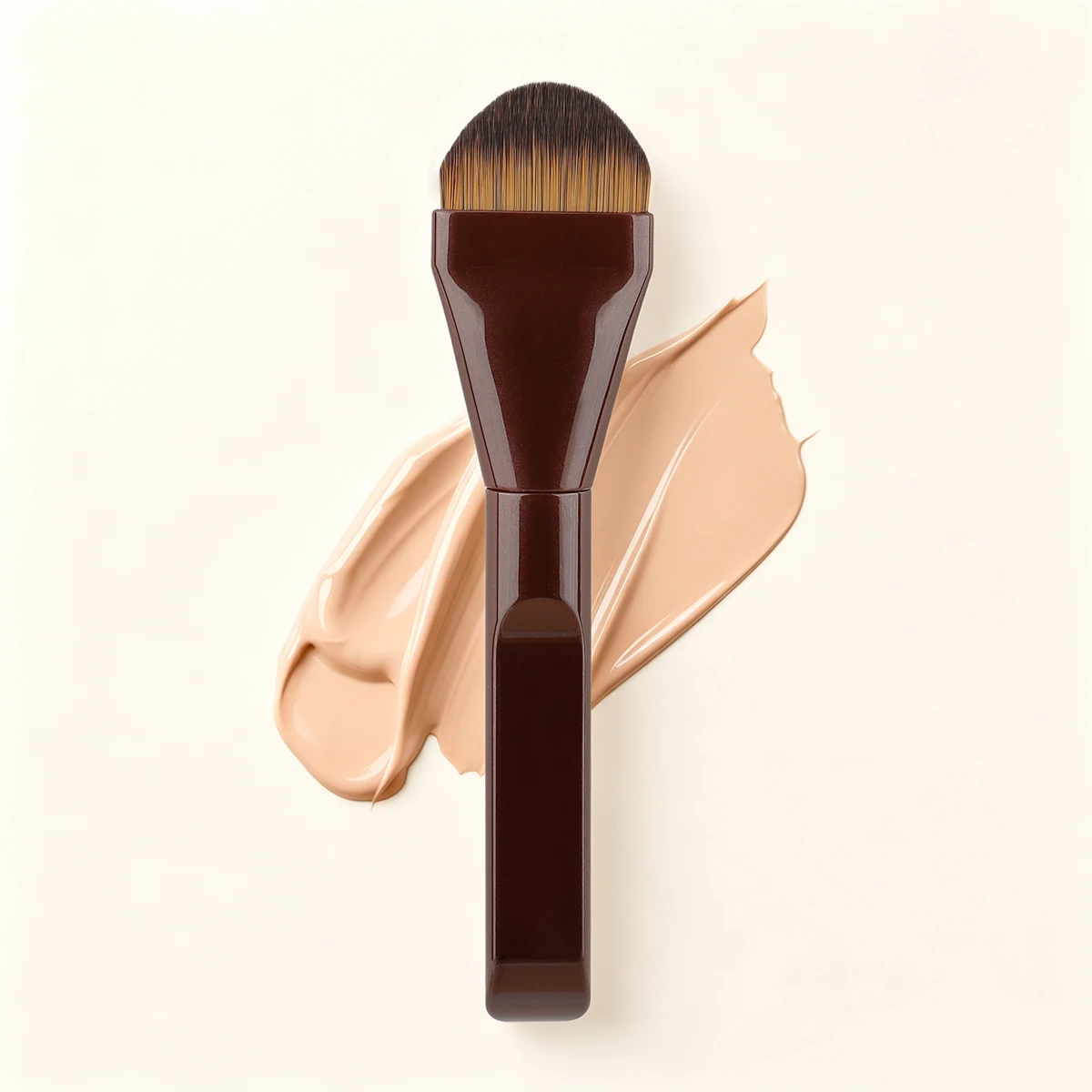 Ultra-Thin Tongue-Shaped Seamless Foundation Brush Flat Head Mask Brush Facial Makeup Applicator for Smooth Coverage