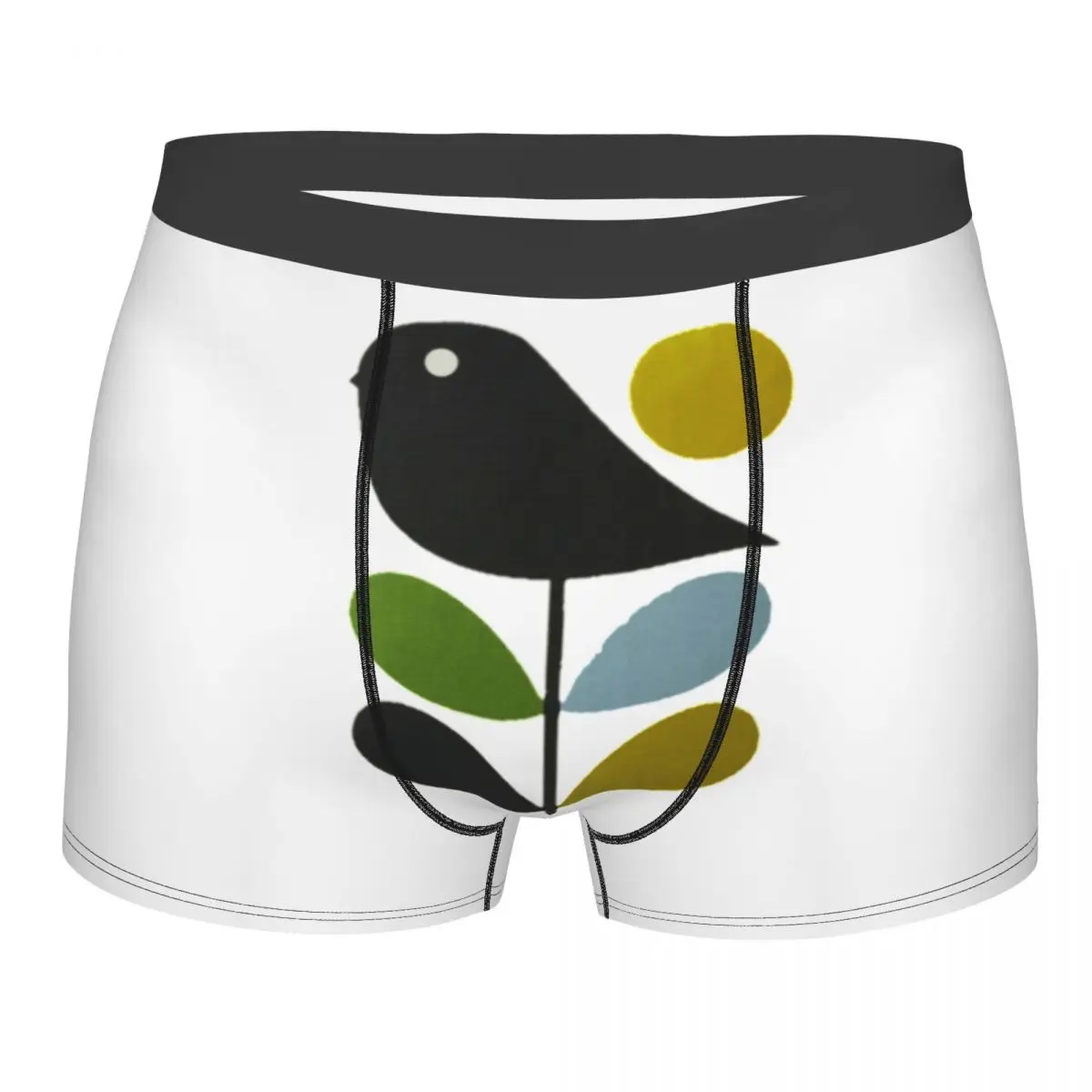 Custom Male Funny Abstract Orla Kiely Bird Underwear Mid Century Scandinavian Boxer Briefs Soft Shorts Panties Underpants