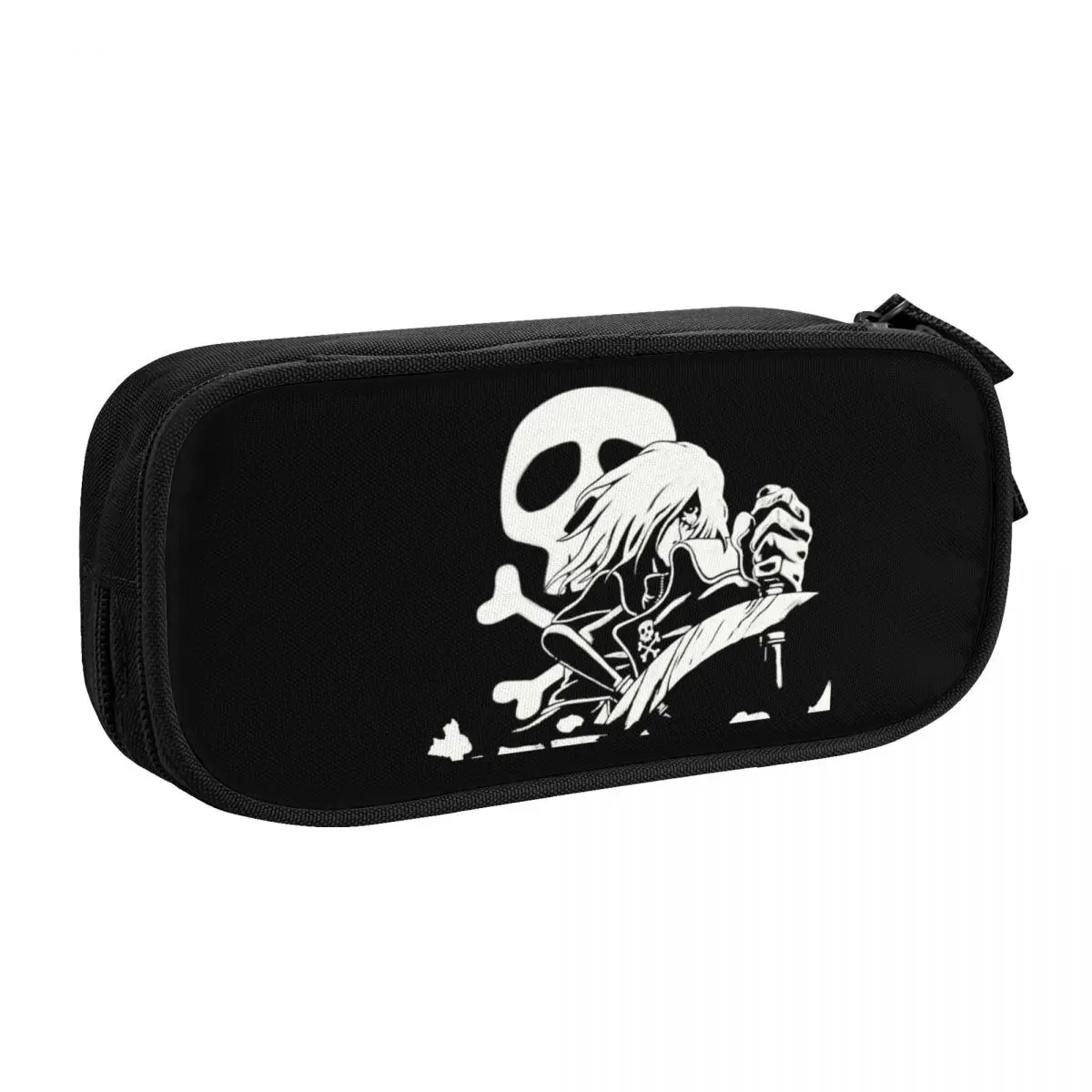 Custom Space Pirate Captain Harlock Kawaii Pencil Case Girls Boys Large Capacity Japan Anime Manga Pencil Pouch School Supplies
