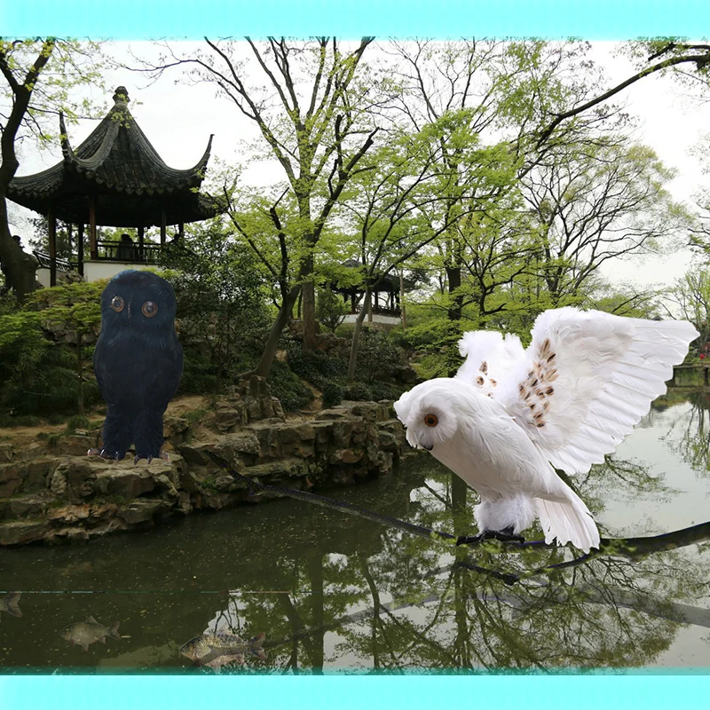 new simulation foam&furs real life wings owl bird model About 32X55cm home garden decoration gift  xf2798
