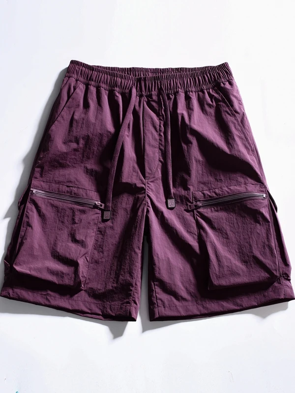 

Мужские летние тонкие свободные шорты из ледяного шелка, быстросохнущие, длиной до колена, для работы и отдыха, дышащие, спортивные, повседневные, модные, в американском стиле