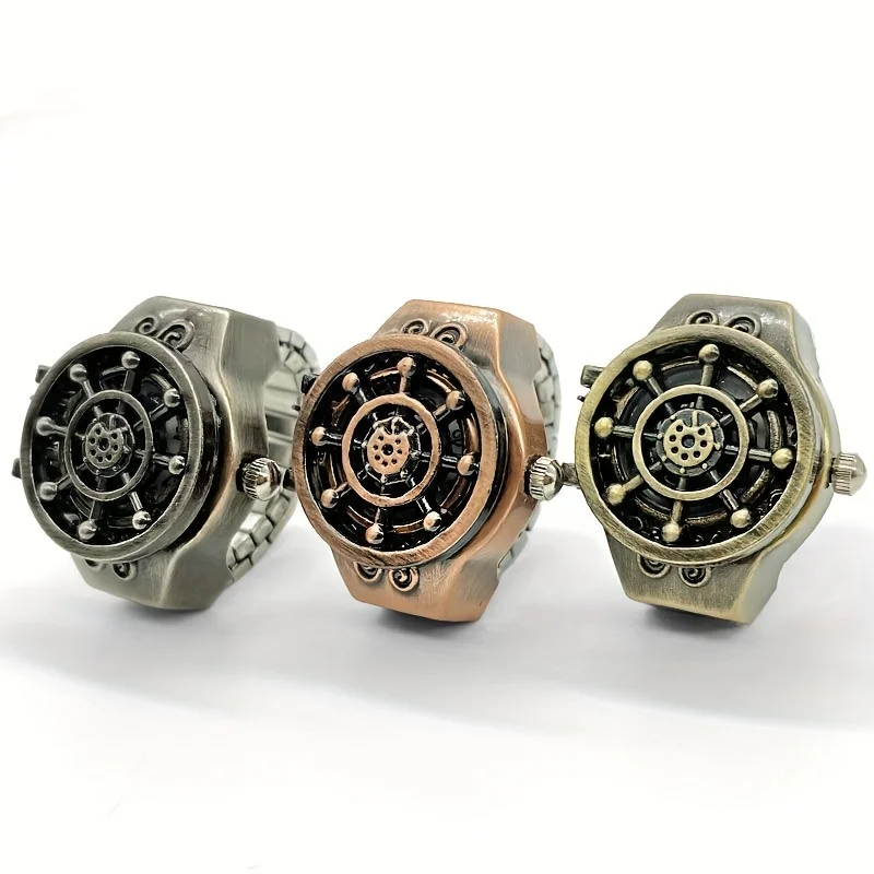 1PC Trendy Series Ring Watch Anime Same Student Small Circle Time Watchable Ring Watch