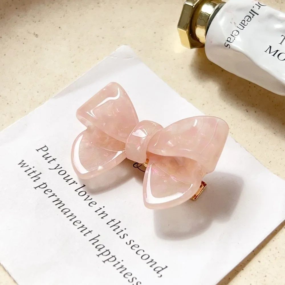 Hair Accessories Korean Style Acetate Hairpin No Slip Light Luxury Hair Bangs Clip Cute Bow Bow Tie Duckbill Clip Women