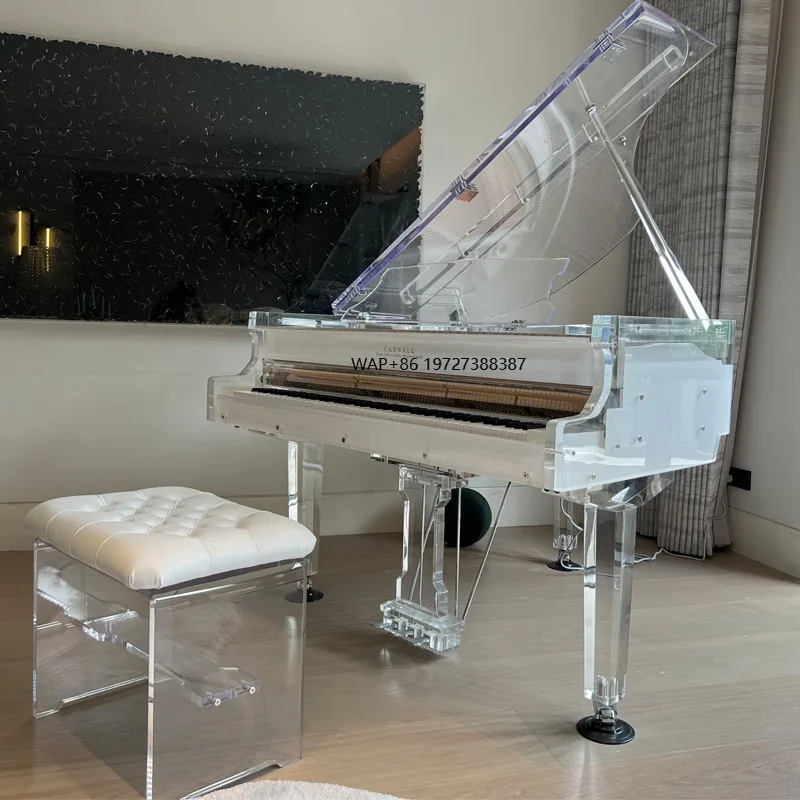 Grand Big Piano Latest Triangular Crystal Transparent Stage Home Professional Keyboard Playing Musical Instruments