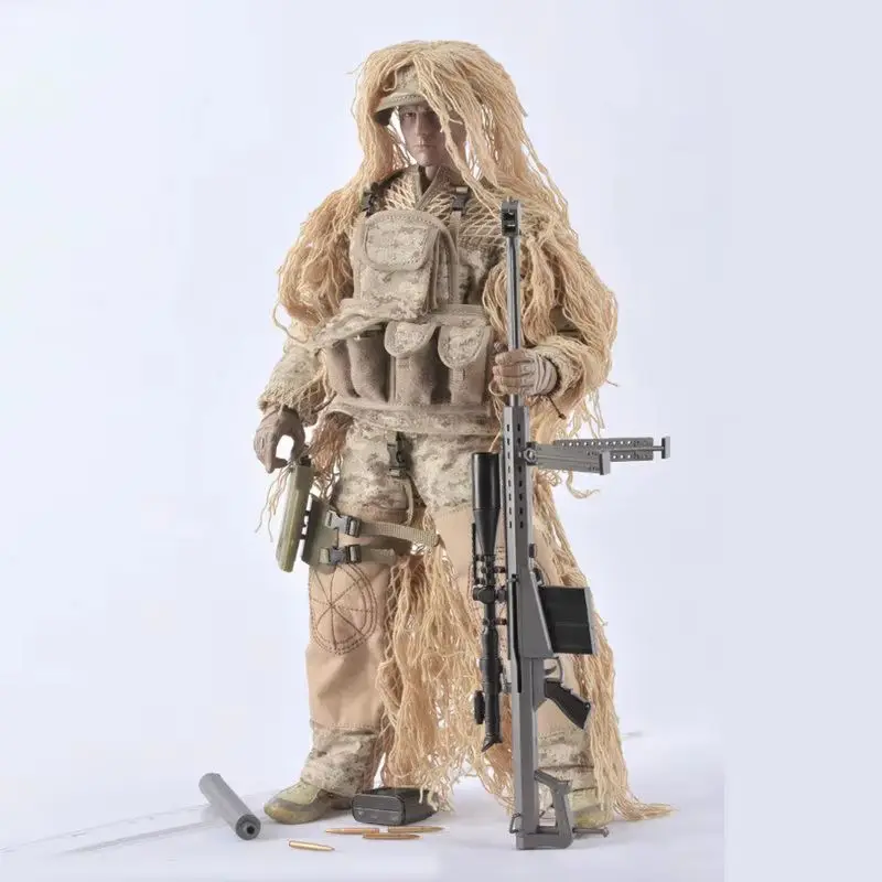 1/6 12인치 NB07 NB08 남성 군인 관절 액션 피규어, 바렛 소총을 든 다중 조립형 플라스틱 수집용 스나이퍼 군사 모델