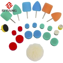 MiNi-Waxing Sponge Polishing Pad Placa de apoio de lã Conjunto de ferramentas de polimento de carro para polidor, acessórios Car Wash