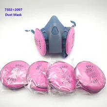 7502 respirador de silicone máscara de gás com 2097 filtro óculos conjunto para poeira pintura spray formaldeído soldagem moagem carpintaria